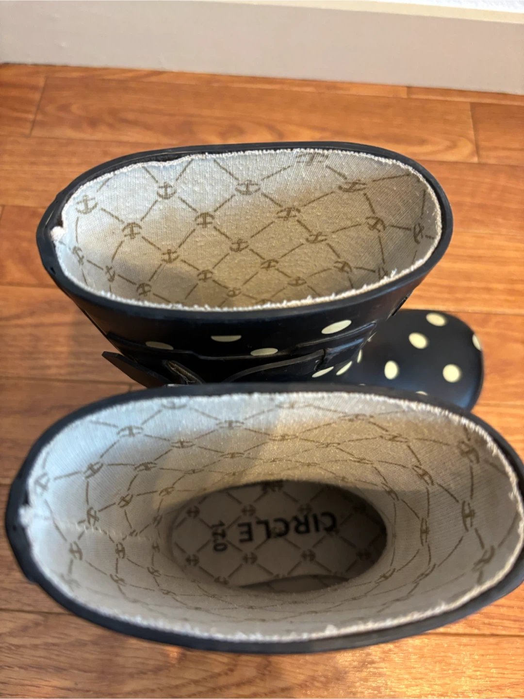 キッズ レインブーツ 17cm 長靴 ドット柄 CIRCLEの写真5枚目