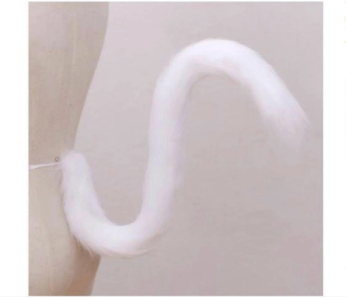 猫しっぽ　ネココスプレ　ホワイト80cmの写真3枚目