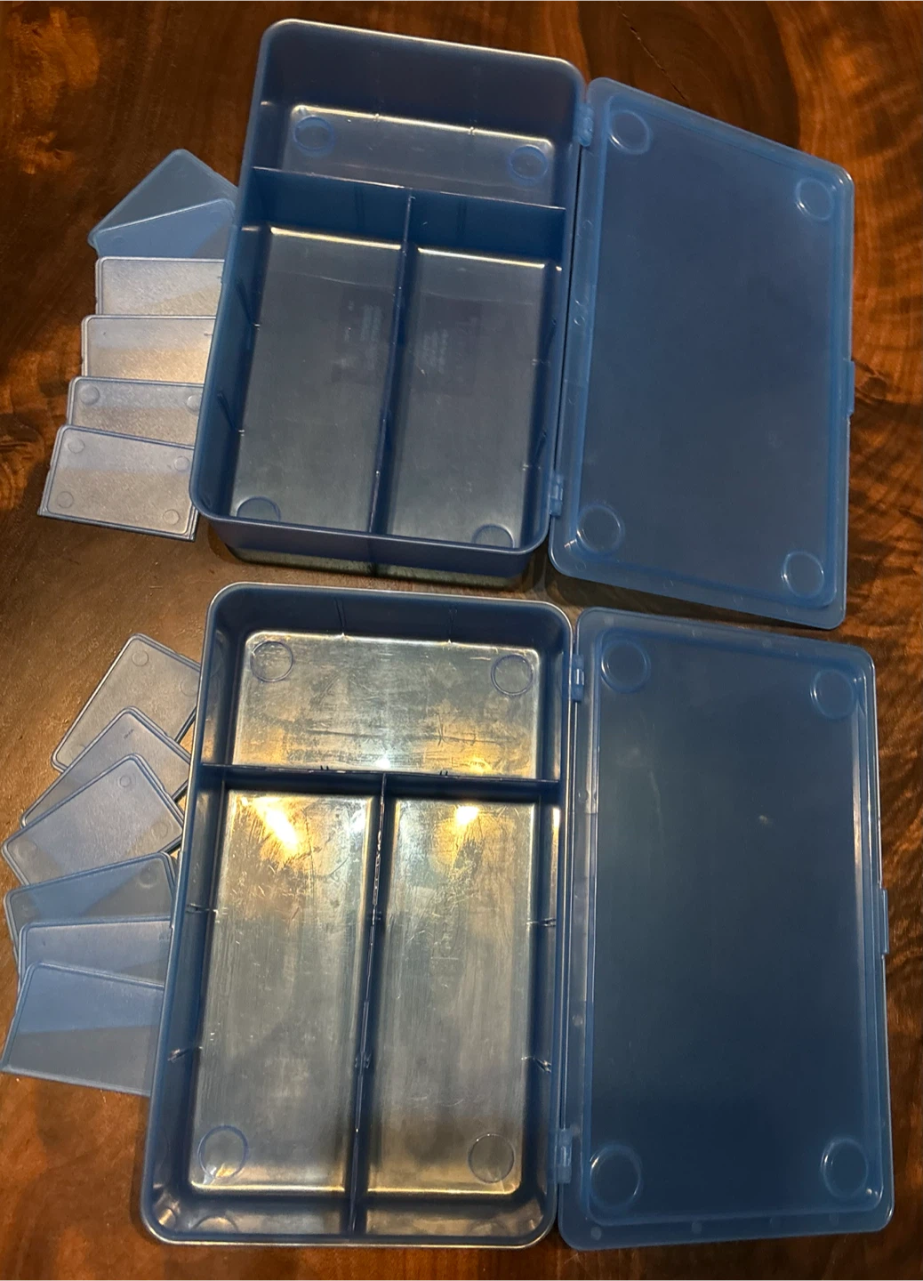 IKEA GLIS イケア グリース ふた付ボックス 収納ケース プラケース 小物入れ ブルー 2個セット 中古の写真3枚目