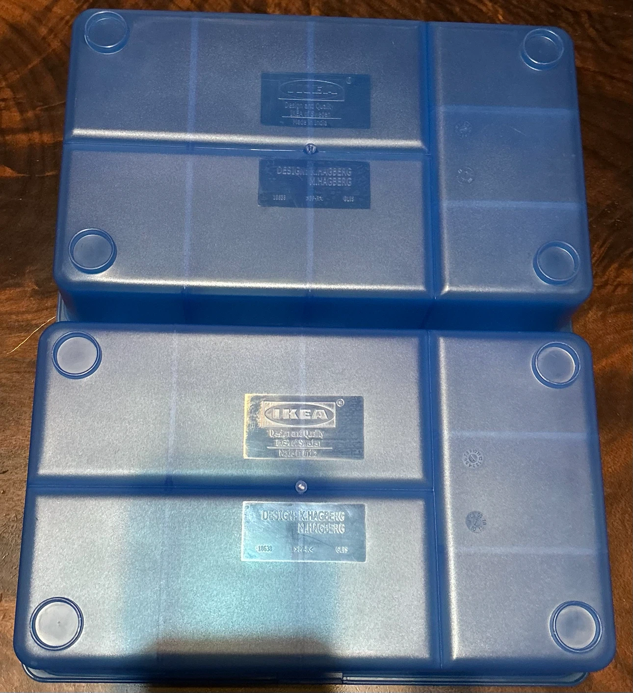 IKEA GLIS イケア グリース ふた付ボックス 収納ケース プラケース 小物入れ ブルー 2個セット 中古の写真6枚目