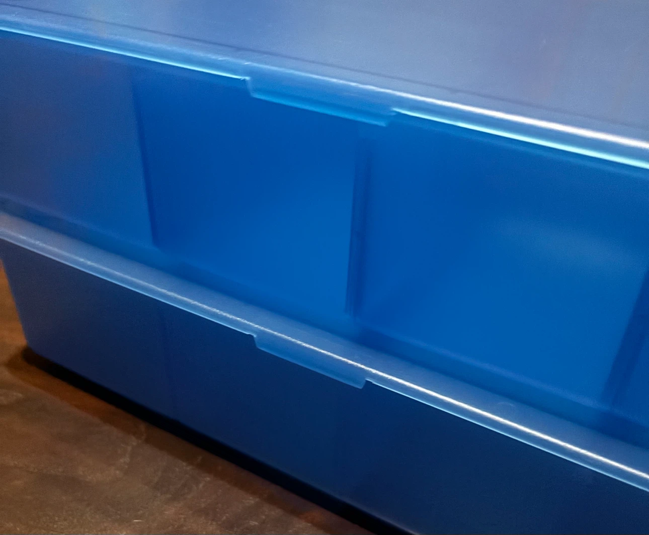 IKEA GLIS イケア グリース ふた付ボックス 収納ケース プラケース 小物入れ ブルー 2個セット 中古の写真7枚目