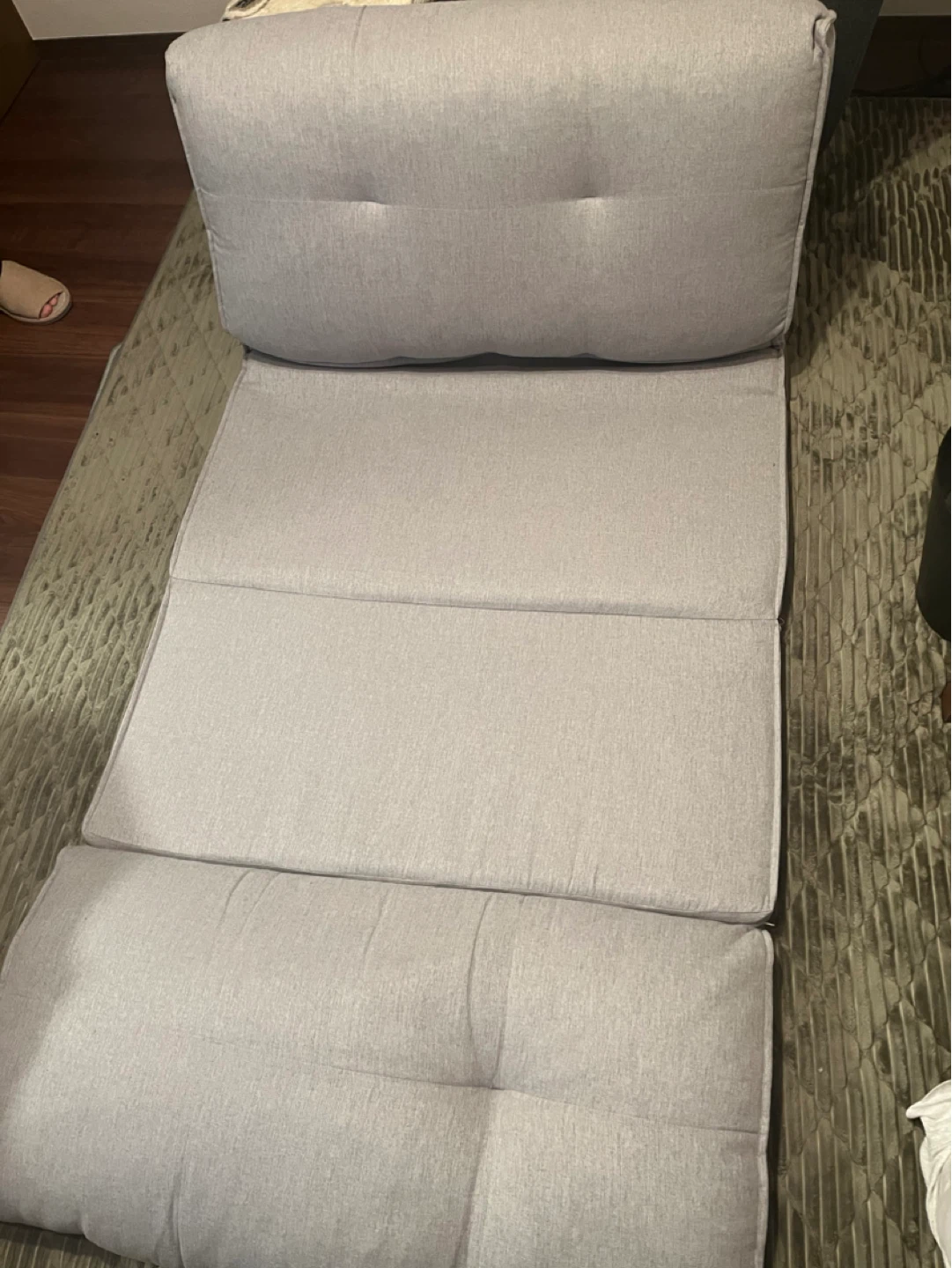 ニトリ　3way リクライニングソファベッド グレーの写真2枚目