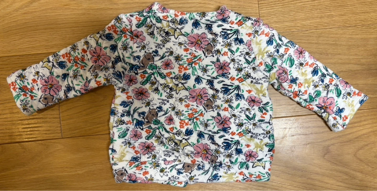 ベビー服 プチバトー 花柄カーディガン 86cm 24mの写真2枚目