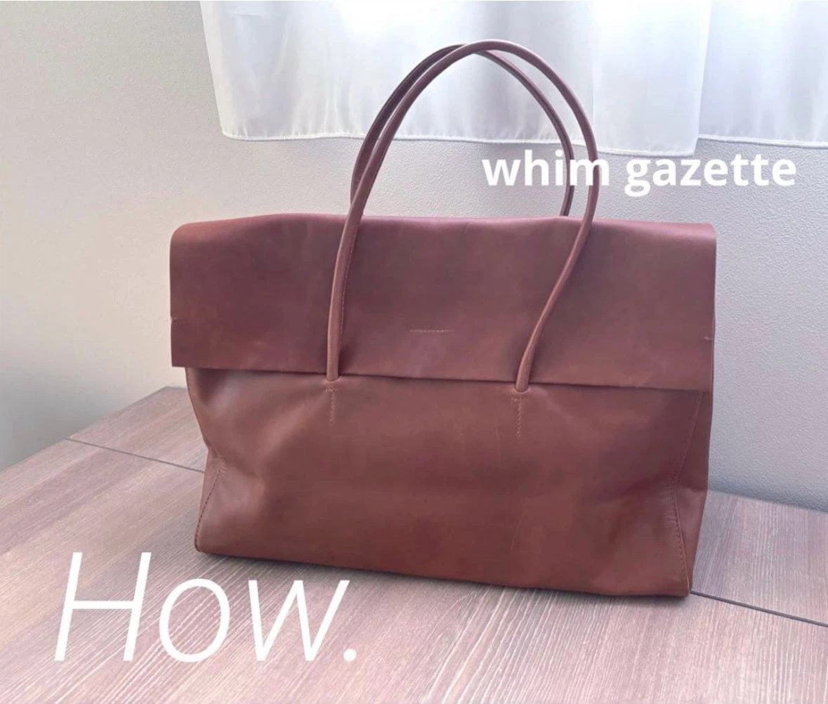 Whim Gazette（ウィム ガゼット）【Hoaw.】 フラップボストンバッグ／キャメルの写真2枚目