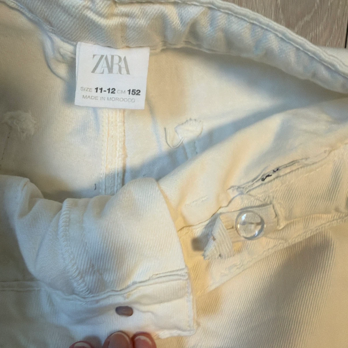 ZARA キッズ カーゴパンツ ホワイト 152cmの写真3枚目