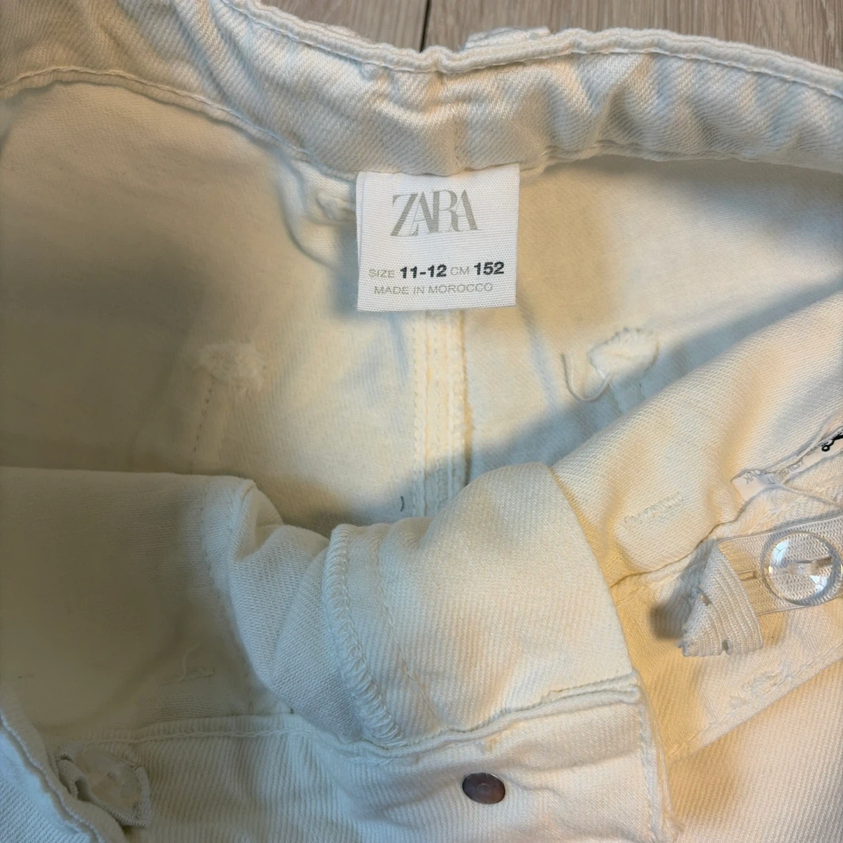 ZARA キッズ カーゴパンツ ホワイト 152cmの写真4枚目