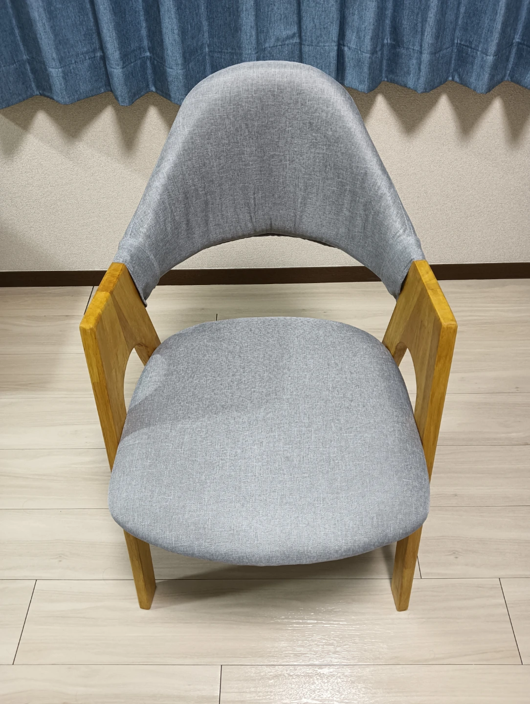 北欧風 木製ダイニングチェア グレー