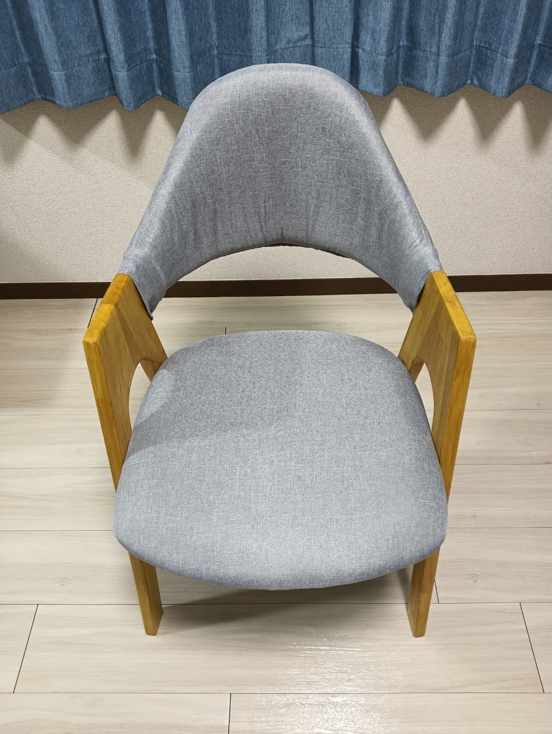 北欧風 木製ダイニングチェア グレー