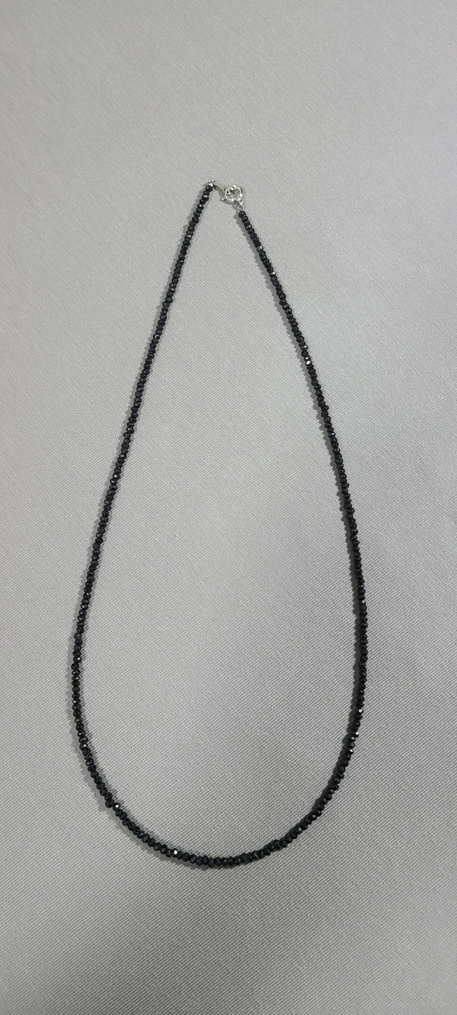ブラックスピネル ネックレス 50cm シルバー925の写真2枚目