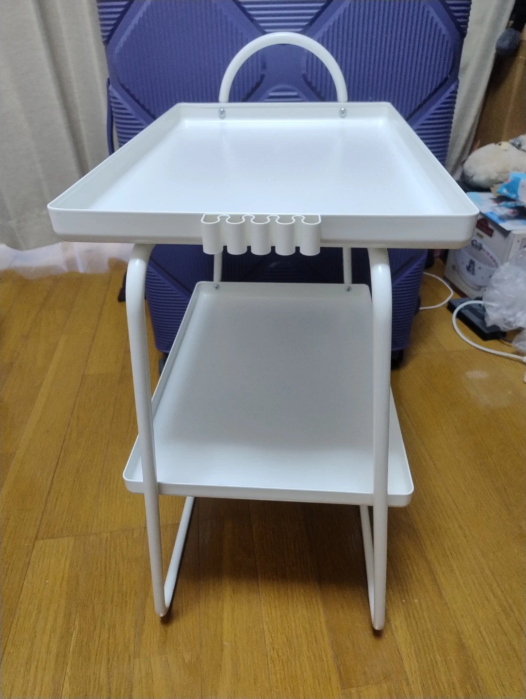 ホワイト 2段 サイドワゴン 収納ラックの写真4枚目