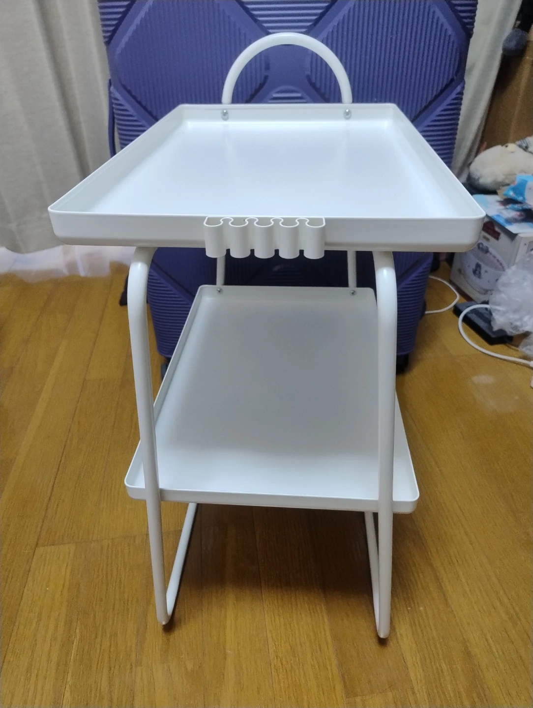 ホワイト 2段 サイドワゴン 収納ラックの写真4枚目