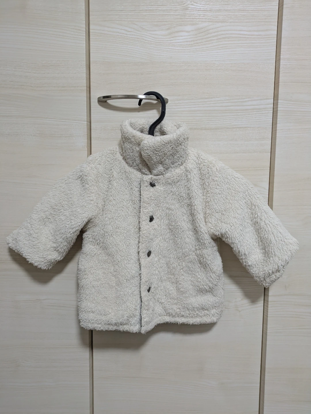 1歳向け【プティマイン】リバーシブルジャケット チェック 80cmの写真2枚目