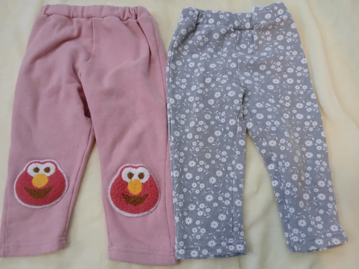 キッズパンツ 2本セット エルモ柄 花柄 80cm