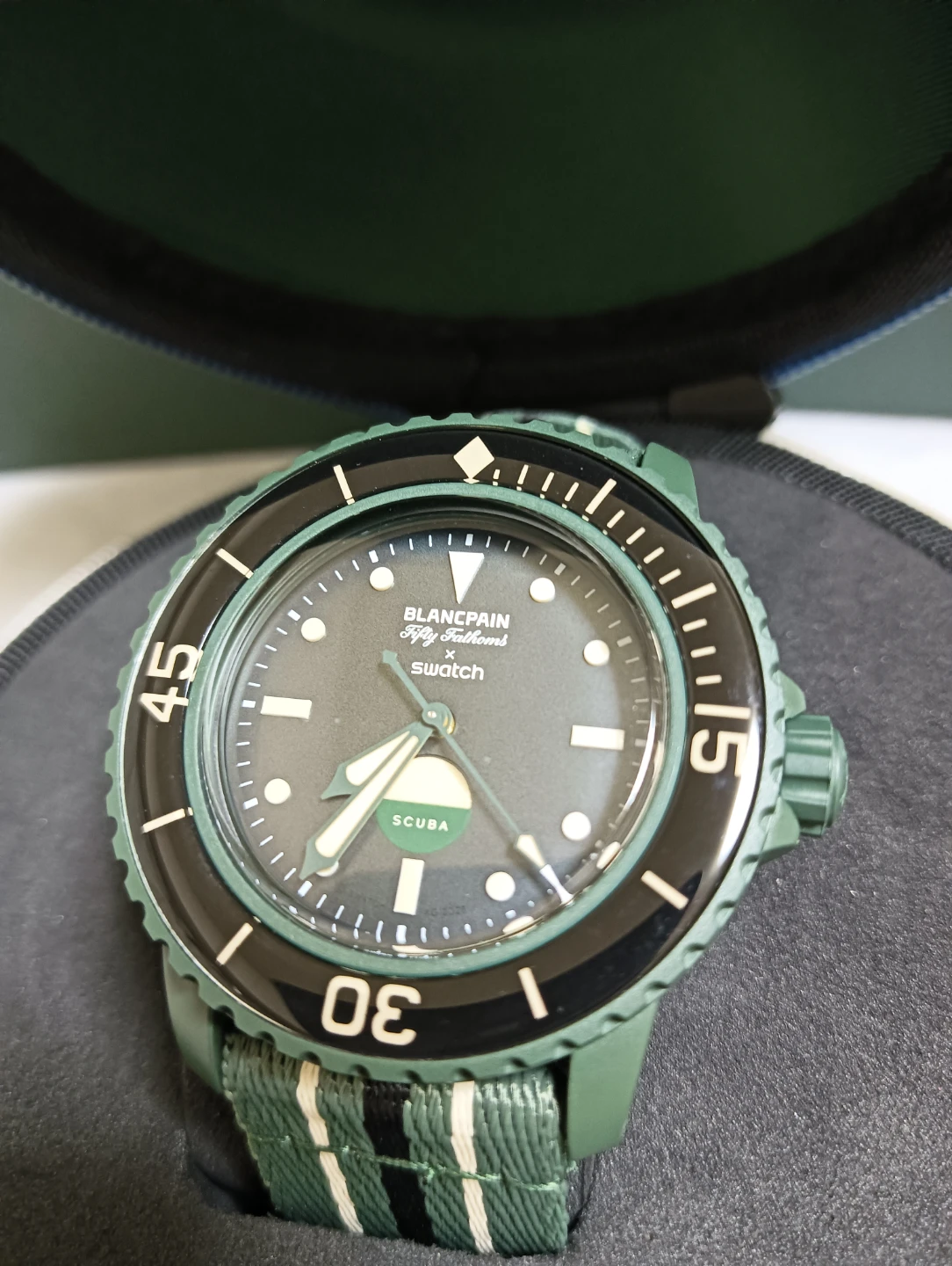 新品同様未使用。BLANCPAIN × SWATCH グリーンアビス 自動巻き 腕時計