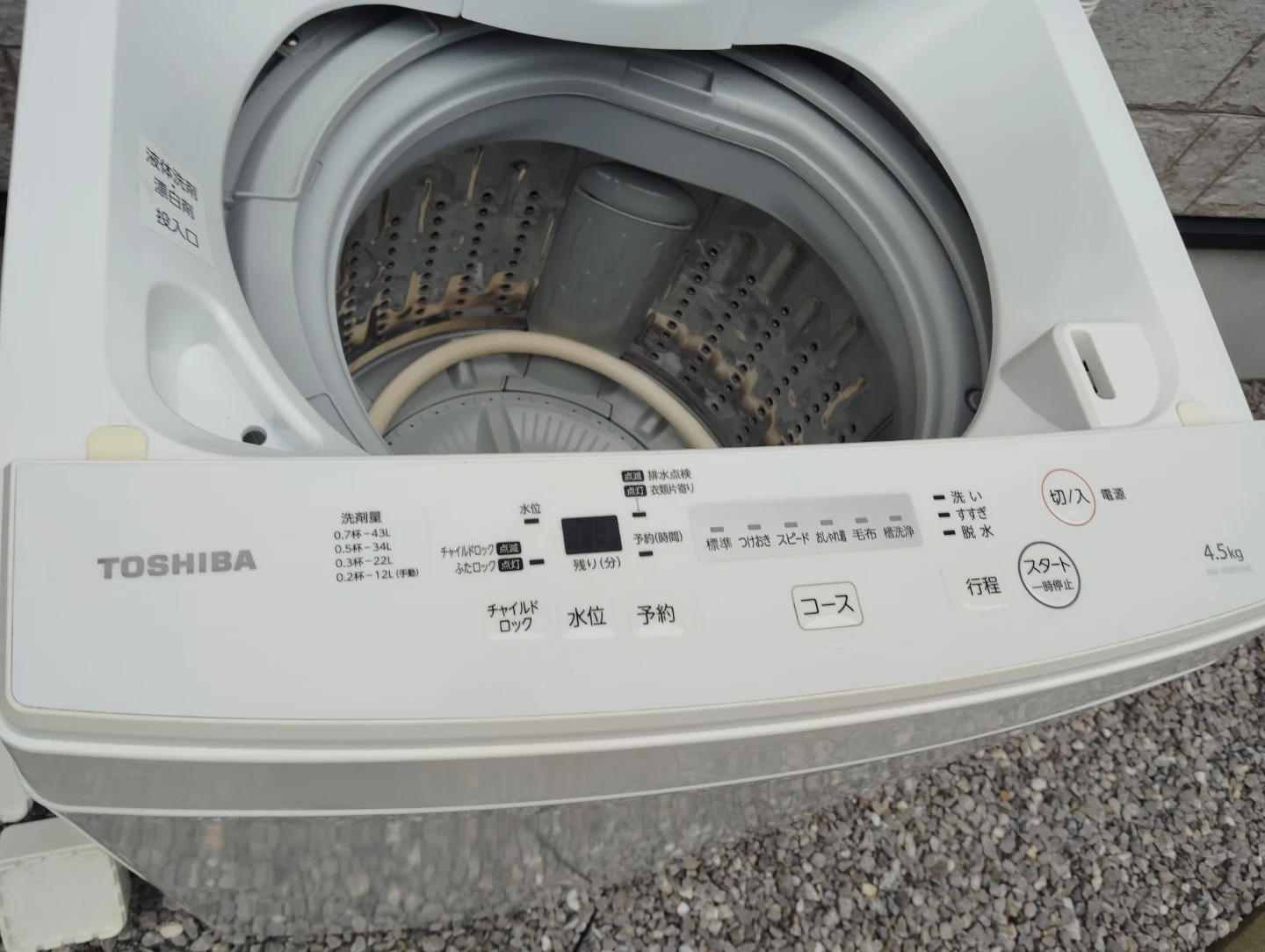 【お届けも可能です】全自動洗濯機4.5kg 東芝 TOSHIBA 洗濯機 AW-45M5 かさ上げ台(足上げ台)4個付きの写真6枚目