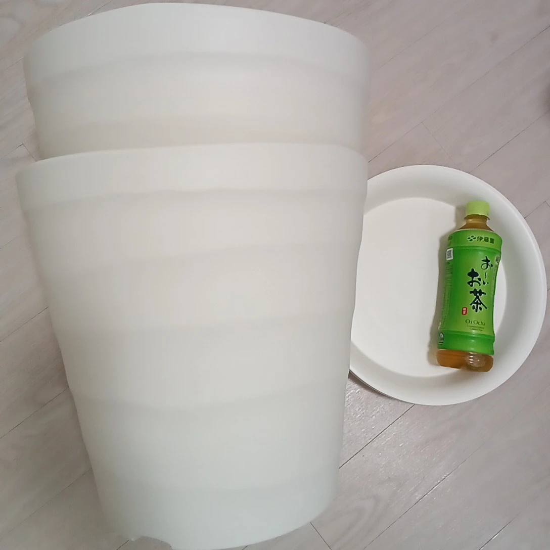植木鉢 2個セット プランター　受皿付き 白　特大