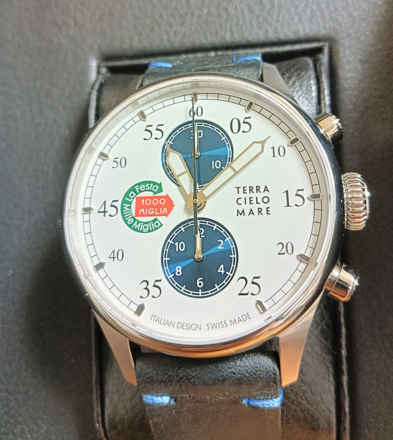 未使用近い美品。TERRA CIERO MARE 世界限定20本 自動巻き クロノグラフ 腕時計の写真5枚目