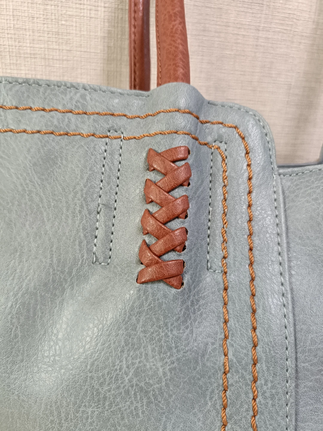 【D.KELLY japan】トートバッグ A4サイズ入ります ブルー系 ステッチ入の写真9枚目