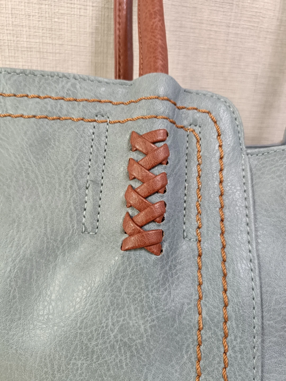 【D.KELLY japan】トートバッグ A4サイズ入ります ブルー系 ステッチ入の写真9枚目