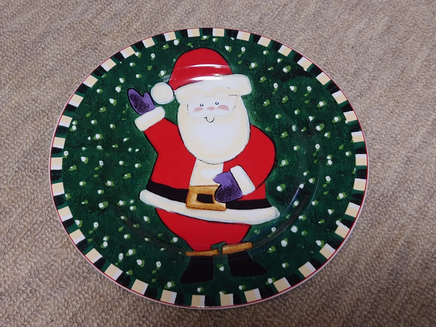 クリスマス サンタプレート 陶器