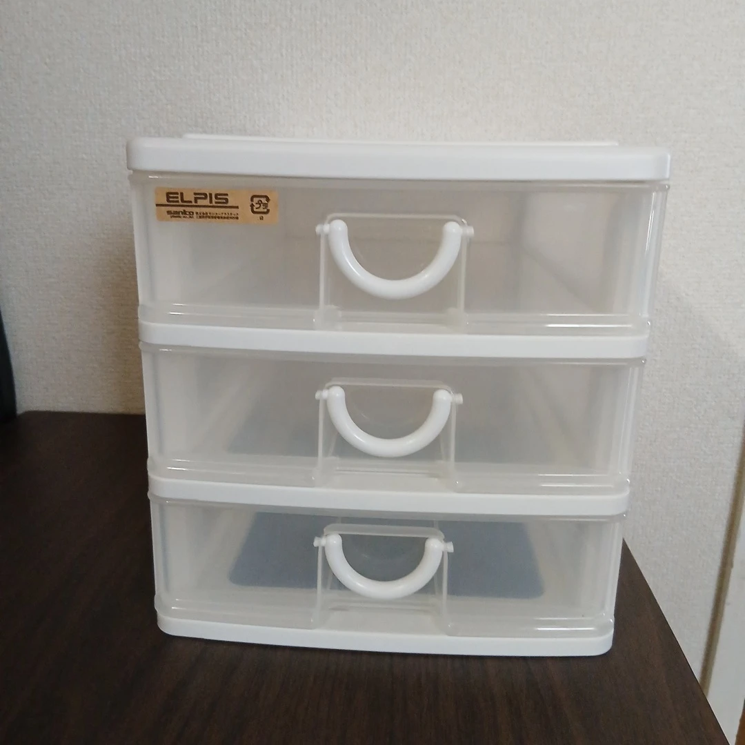 プラスチック　卓上チェスト 3段　大・中・小
