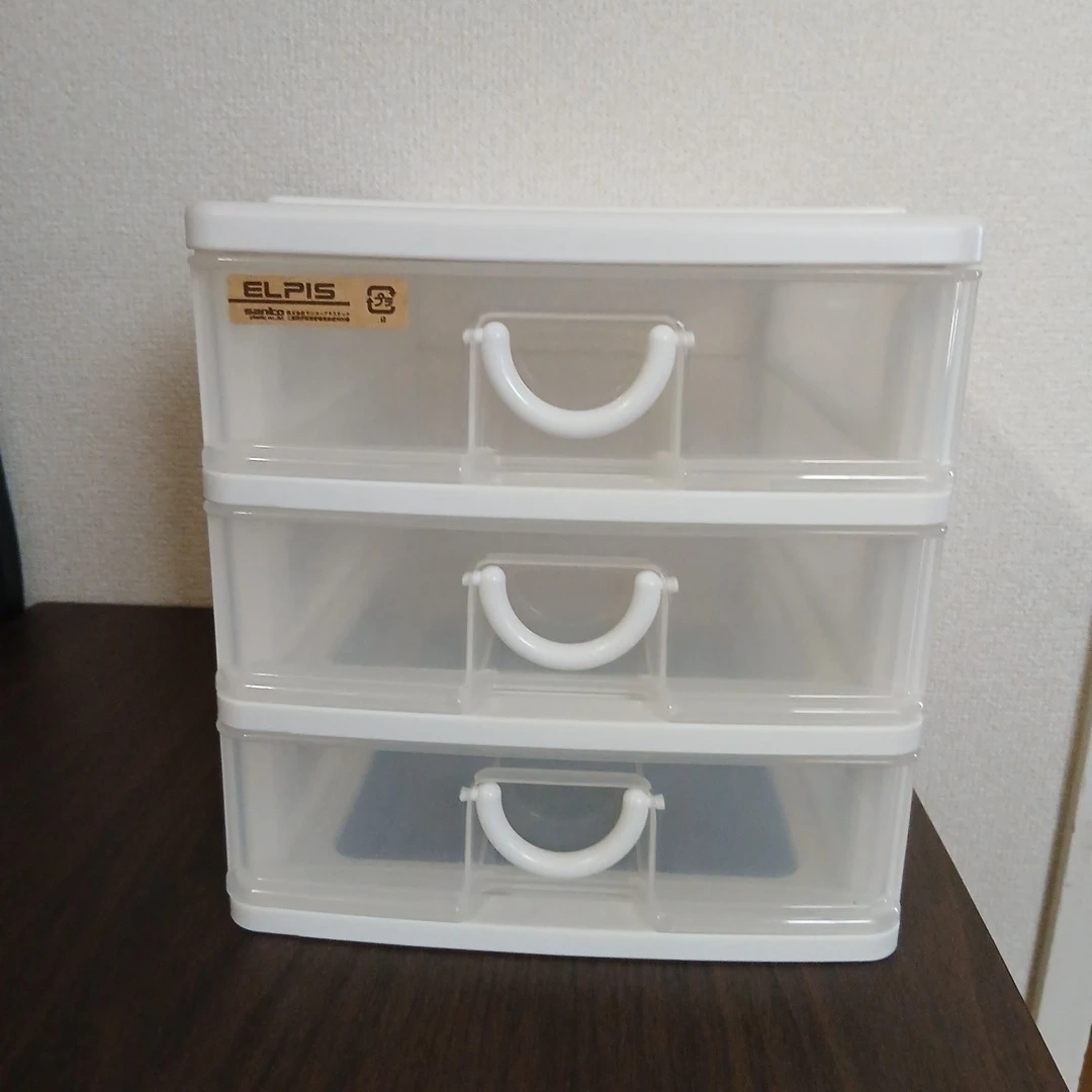 プラスチック 卓上チェスト 3段 大・中・小