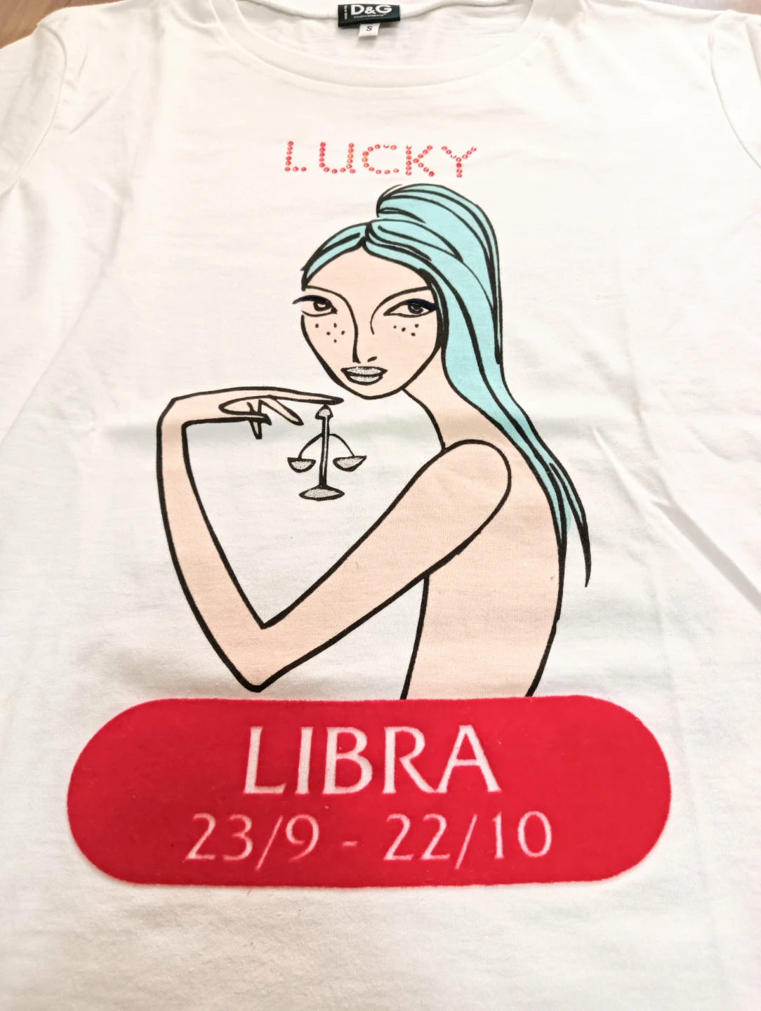 未使用近い美品。ドルチェ&ガッバーナ 星座シリーズ 天秤座 イラスト Tシャツの写真2枚目