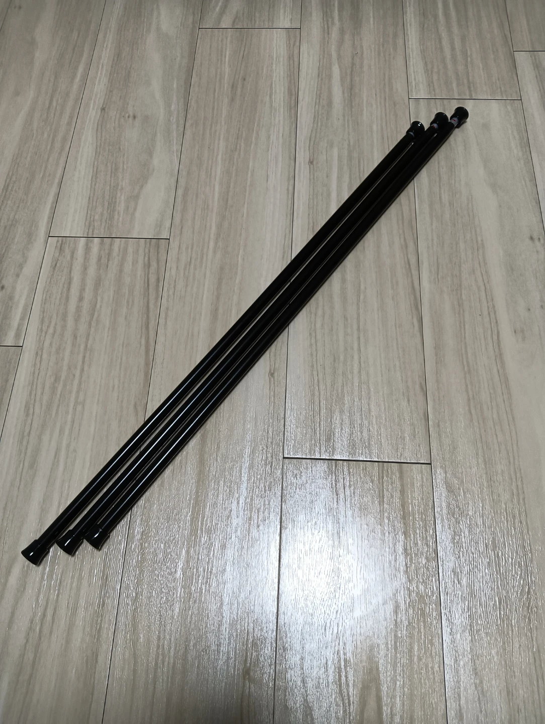 つっぱり棒 3本セット 黒