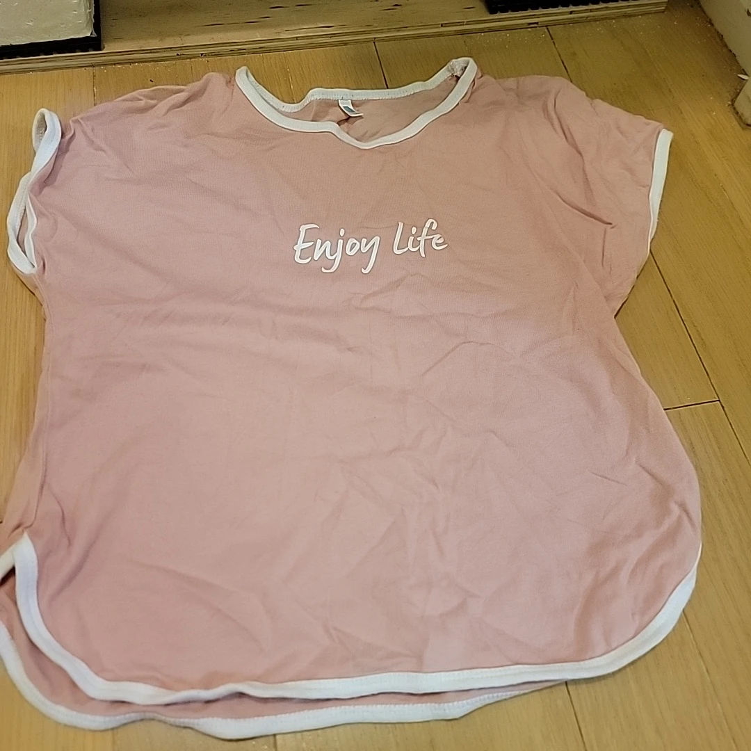 Enjoy Life プリントTシャツ ピンク