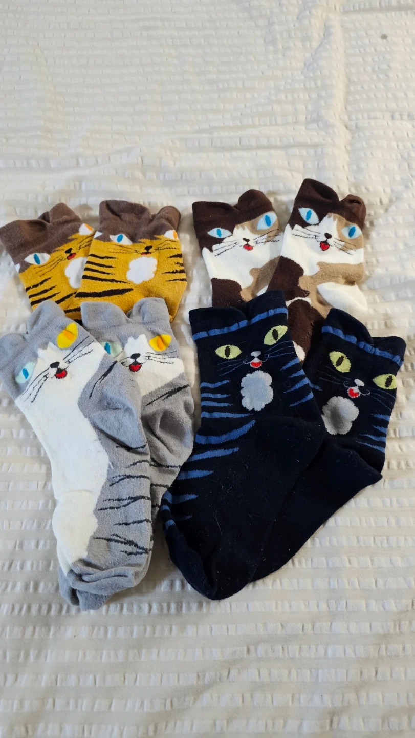 猫デザイン ソックス 4足セット