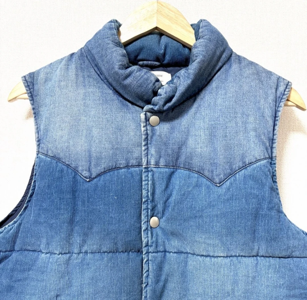 In'crewsive】インクルーシブ 中綿 ベスト デニム コーデュロイの写真4枚目