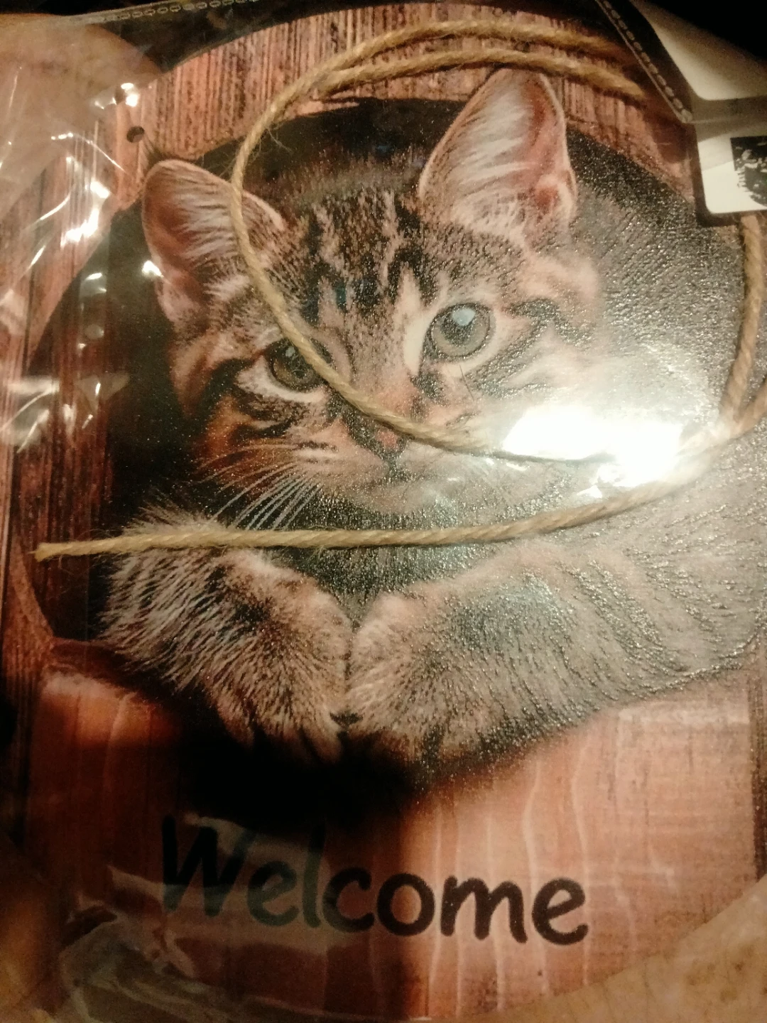 猫をモチーフにした木製円形の写真3枚目
