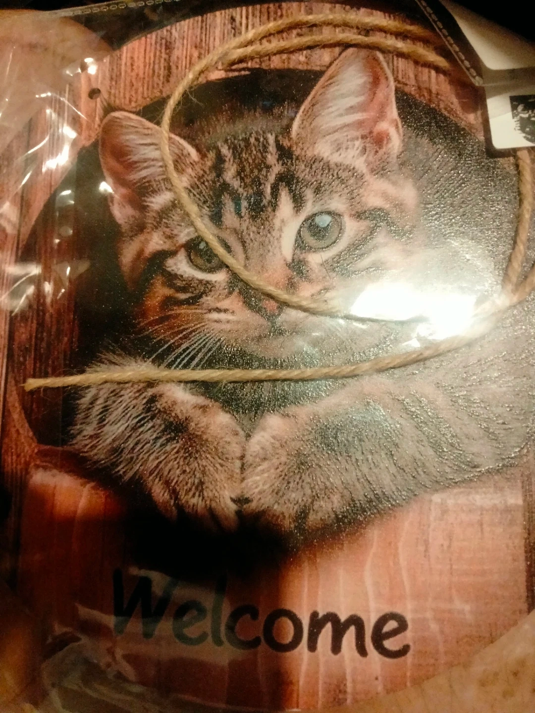 猫をモチーフにした木製円形の写真3枚目