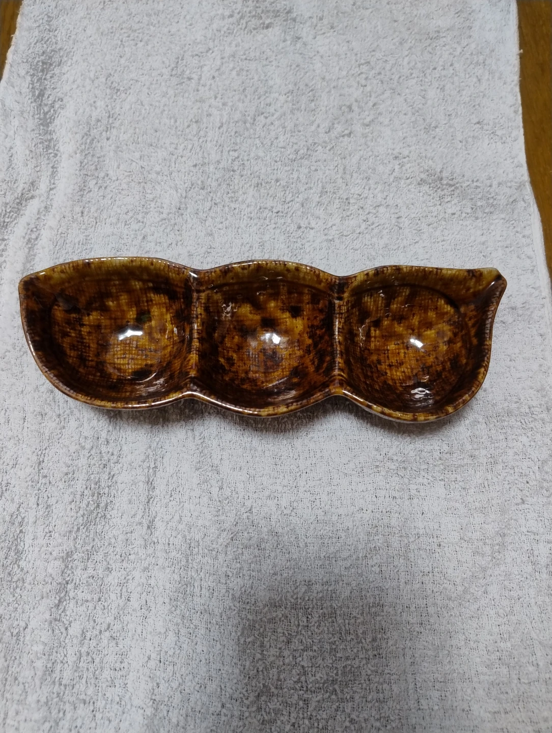 3連仕切り皿 陶器 薬味皿