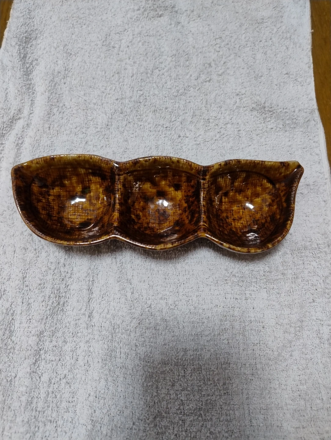 3連仕切り皿 陶器 薬味皿