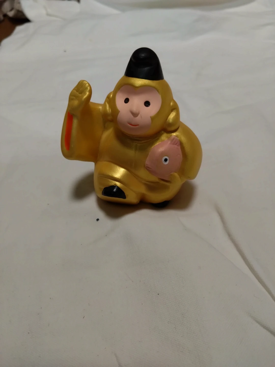 恵比寿様 猿の置物 金色 縁起物
