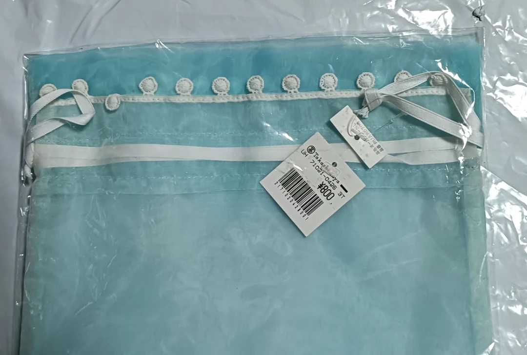 タカシマヤ 巾着袋 オーガンジー ブルーの写真2枚目