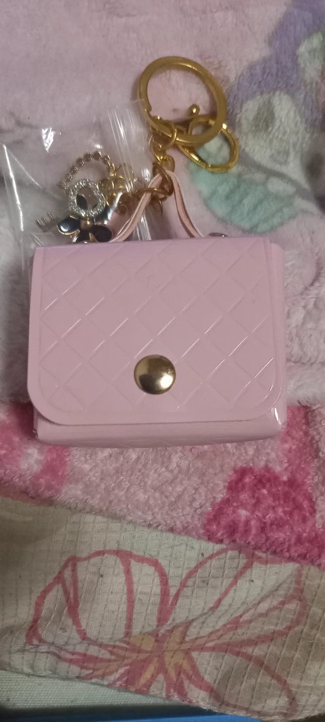 ピンク ミニバッグ キーホルダー チャーム付き