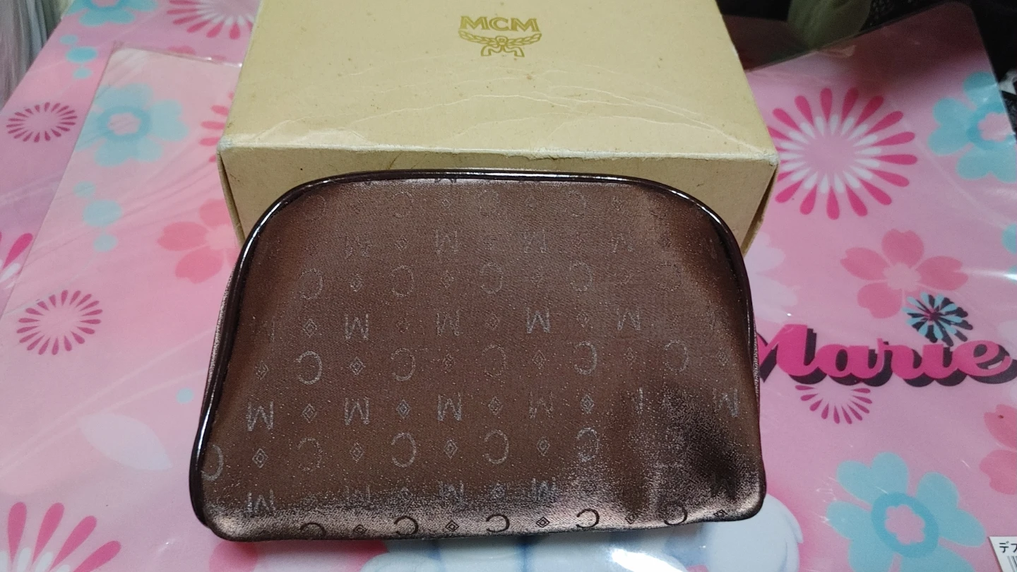 MCM ポーチ ブラウン ロゴ入り