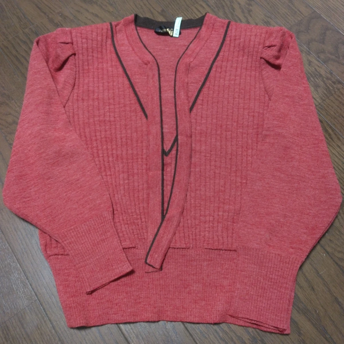 美品 パワーショルダーニット レッド