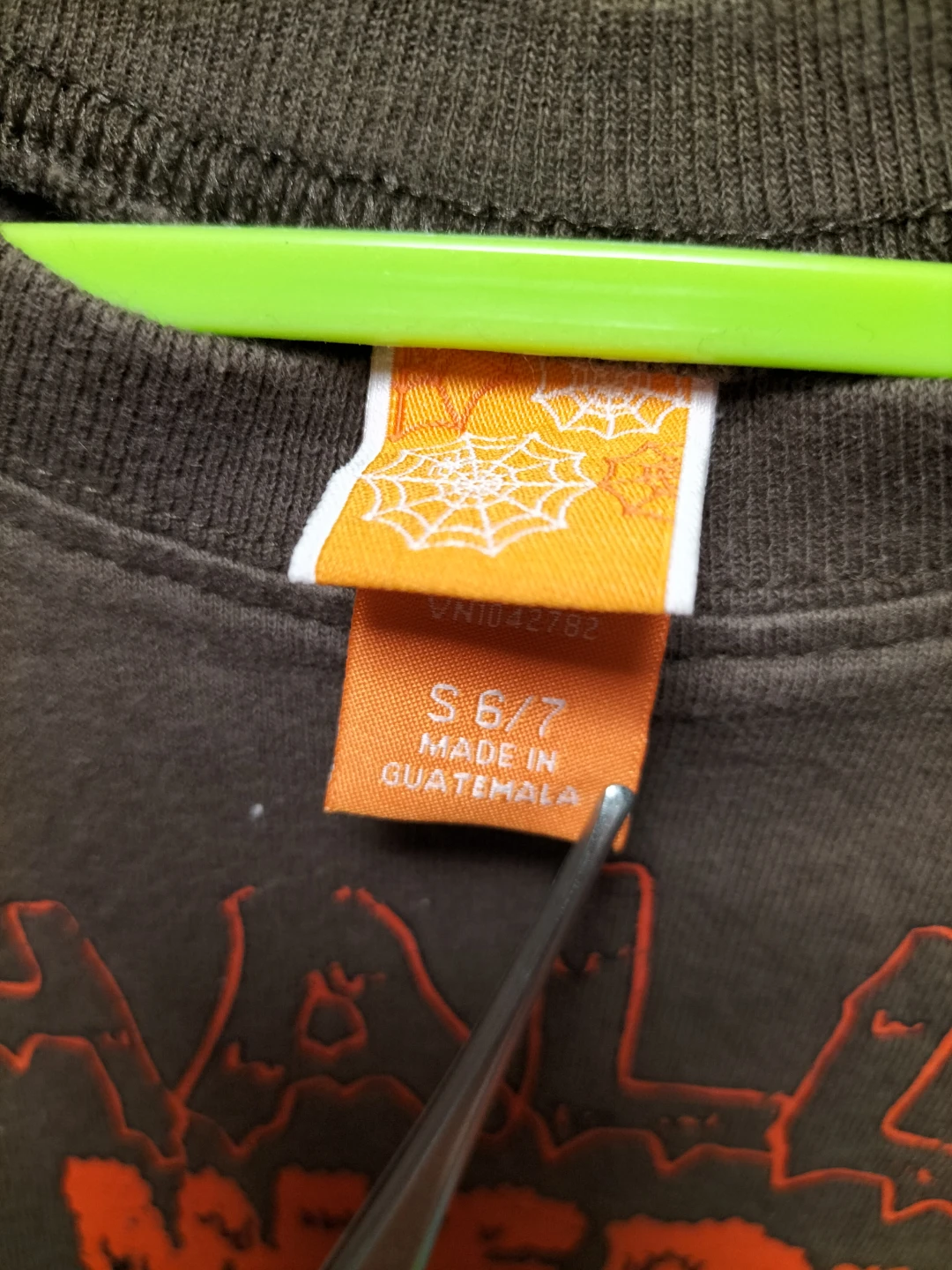 ハロウィン プリントTシャツ ブラウン S 6/7サイズの写真2枚目