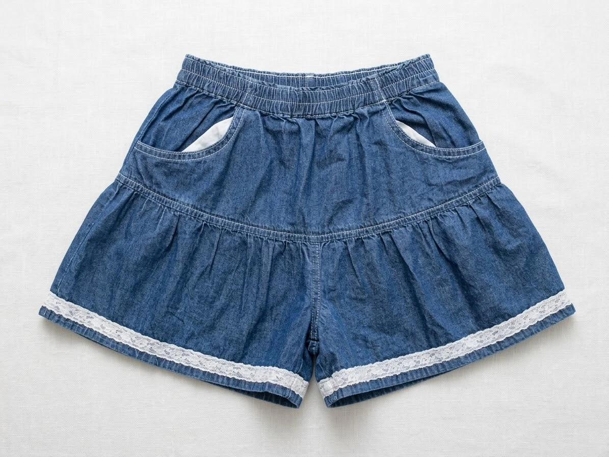 デニムショートパンツ 130cm レース付き