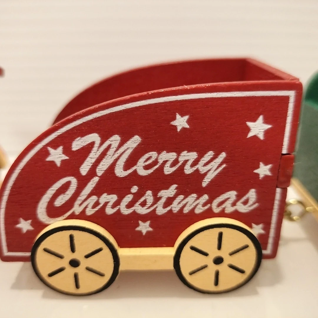 木製 クリスマス トレイン 飾りの写真3枚目