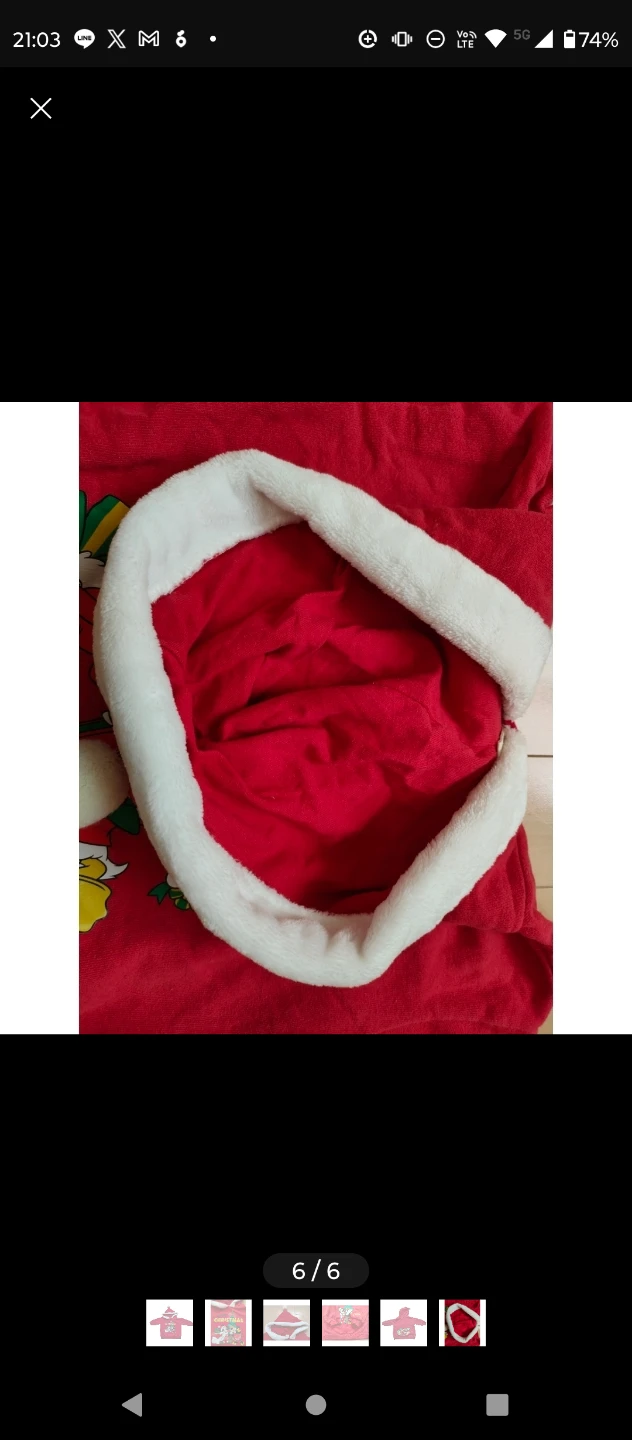しまむら購入★ディズニー クリスマス パーカー 赤　サンタ帽つきトレーナー🧑‍🎄の写真6枚目
