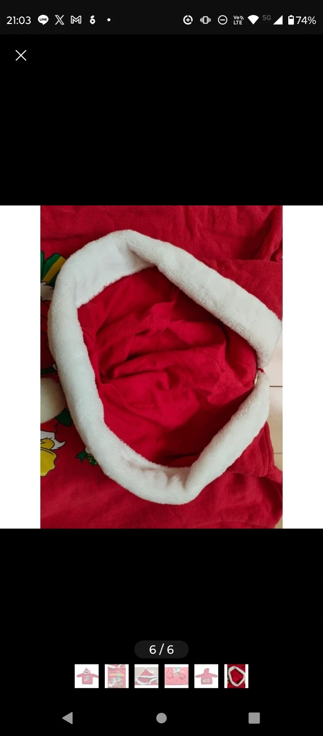 しまむら購入★ディズニー クリスマス パーカー 赤 サンタ帽つきトレーナー🧑🎄の写真6枚目