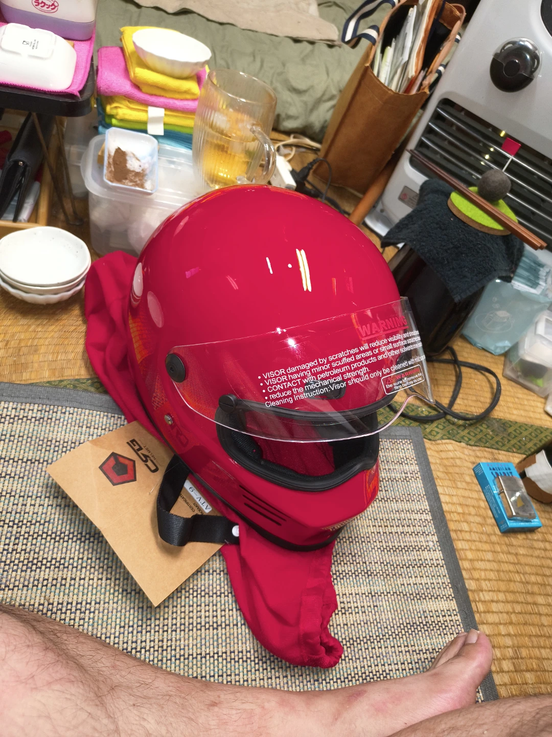 バイク用 フルフェイスヘルメット 赤