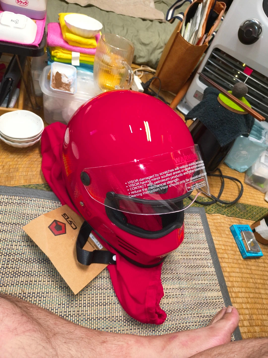 バイク用 フルフェイスヘルメット 赤
