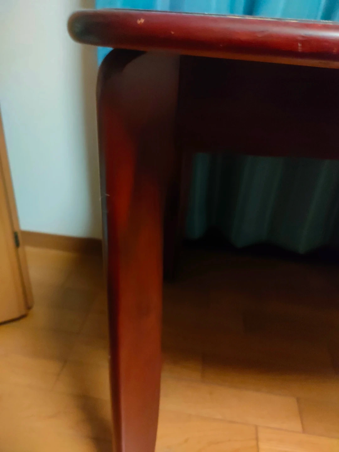 木製テーブル 方眼柄天板 昭和レトロ 木製机の写真5枚目
