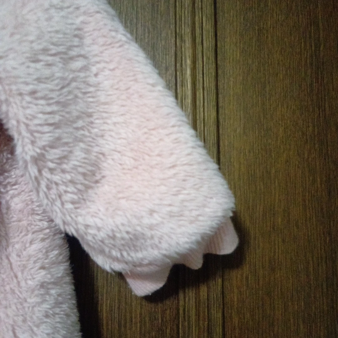 ユニクロ　80 ピンクくま耳　カバーオールの写真5枚目