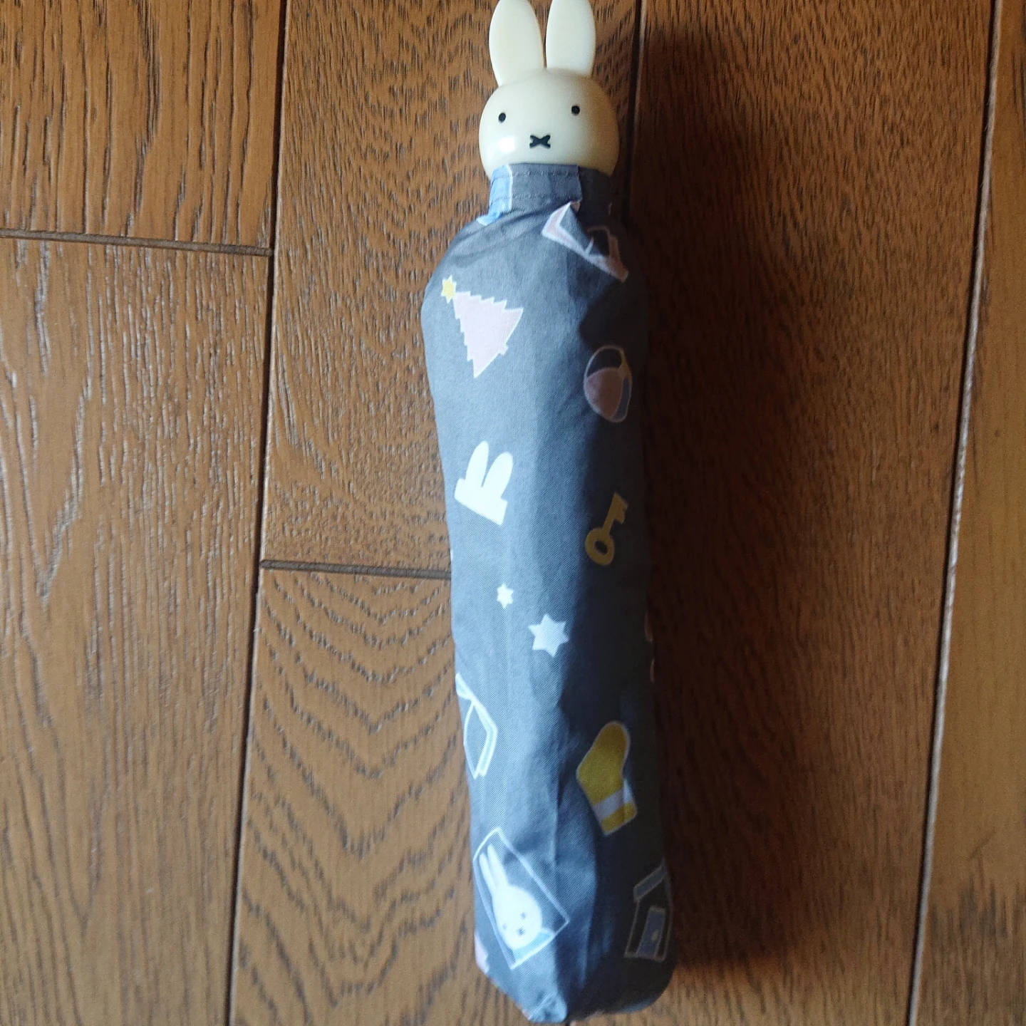 ★美品★【ミッフィー 】折りたたみ傘 グレー